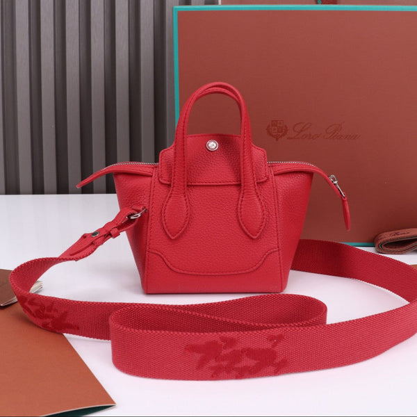 BORSA NANO SMILE 18 IN PELLE DI VITELLO ROSSO CREMISANO