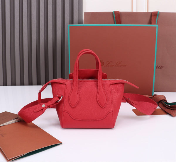 BORSA NANO SMILE 18 IN PELLE DI VITELLO ROSSO CREMISANO