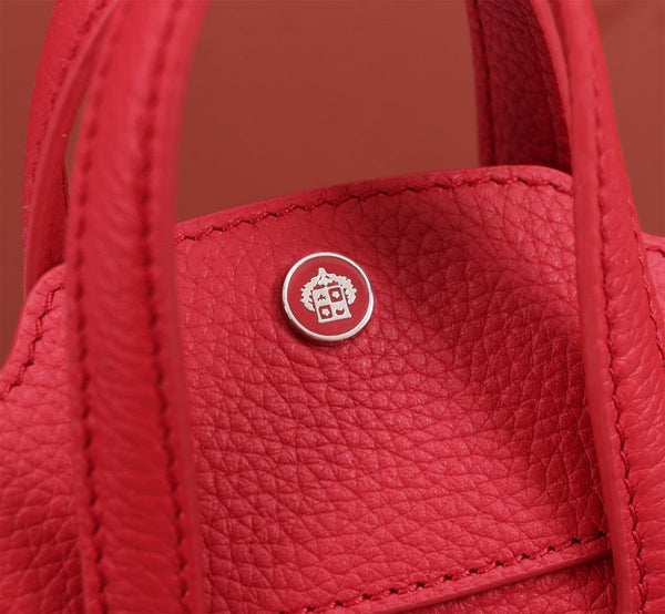BORSA NANO SMILE 18 IN PELLE DI VITELLO ROSSO CREMISANO