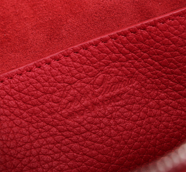 BORSA NANO SMILE 18 IN PELLE DI VITELLO ROSSO CREMISANO