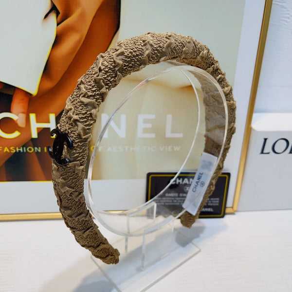 CERCHIETTO PER CAPELLI IN TESSUTO STROPICCIATO MARRONE CAMMELLO 925629