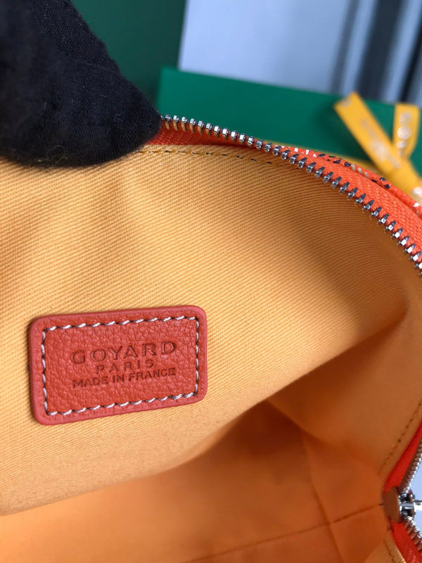 POCHETTE PER COSMETICI VENDÔME 17 IN TELA GOYARDINE ARANCIONE E FINITURE IN PELLE DI VITELLO