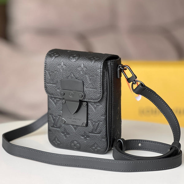 Lv S-Lock Vertical Wearable Wallet Black Taurillon Monogram Leather