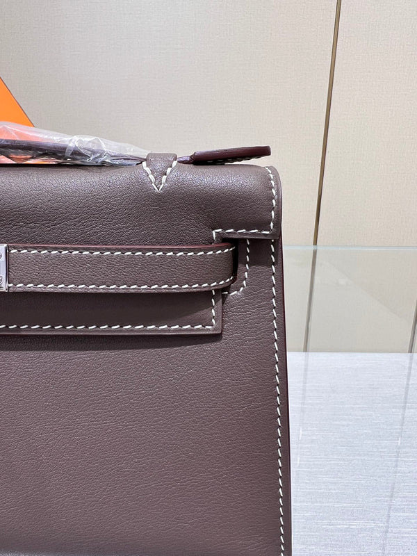 HM KELLY POCHETTE 22CM ETAN SWIFT ARGENTO HARDWARE