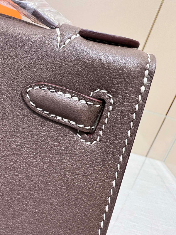 HM KELLY POCHETTE 22CM ETAN SWIFT ARGENTO HARDWARE