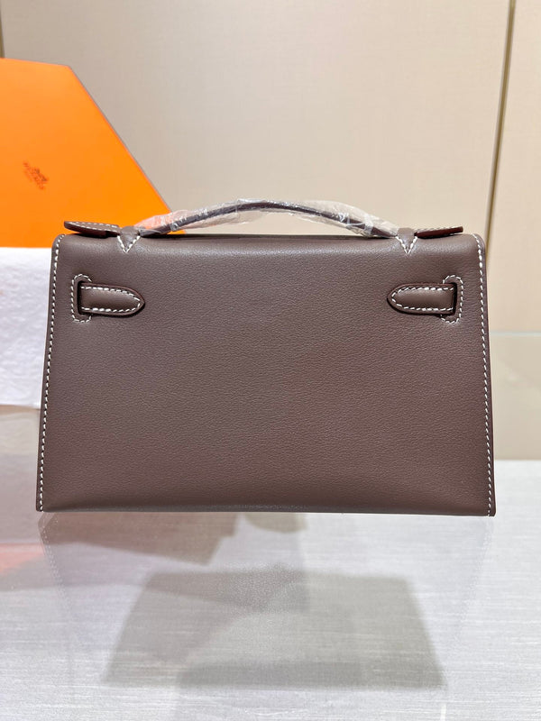 HM KELLY POCHETTE 22CM ETAN SWIFT ARGENTO HARDWARE