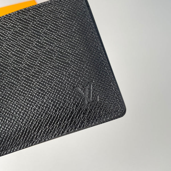 LV Enveloppe Carte De Visite Card Holder Black Epi Leather 221502