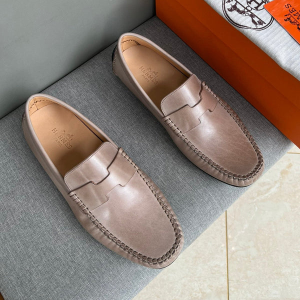 HM Men's Moccasins Loafer Pink Nude Cowhide 565857