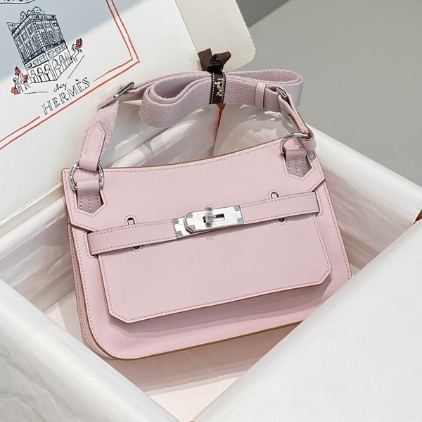 BORSA A TRACOLLA HM JYPSIERE 23 IN PELLE DI VITELLO ROSA CONTORNO