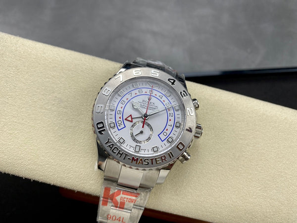 Rolex Yacht-Master II 44mm quadrante bianco argento 