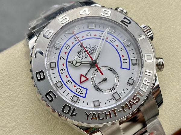 Rolex Yacht-Master II 44mm quadrante bianco argento 