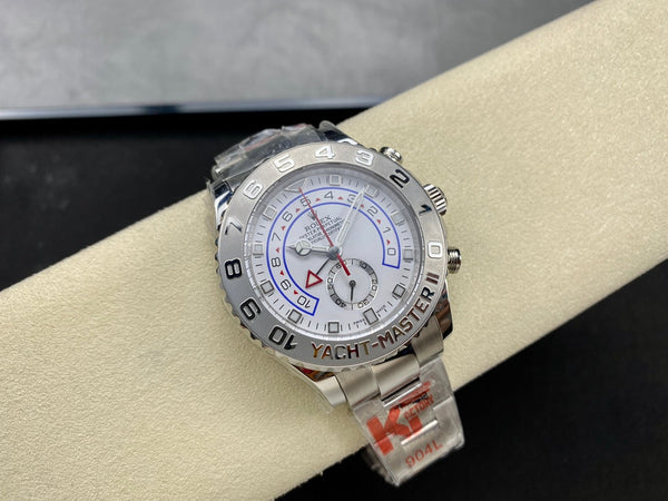 Rolex Yacht-Master II 44mm quadrante bianco argento 