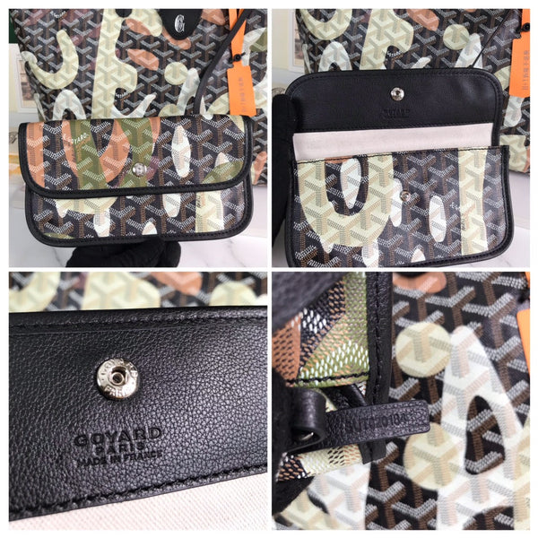 BORSA SAINT LOUIS PM 34 IN TELA GOYARDINE CAMOUFLAGE VERDE LETTRES