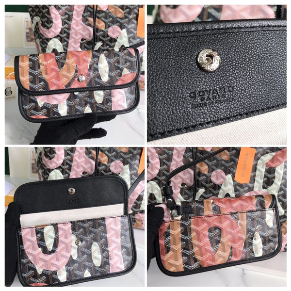BORSA SAINT LOUIS PM 34 IN TELA GOYARDINE CAMOUFLAGE ROSA LETTRES
