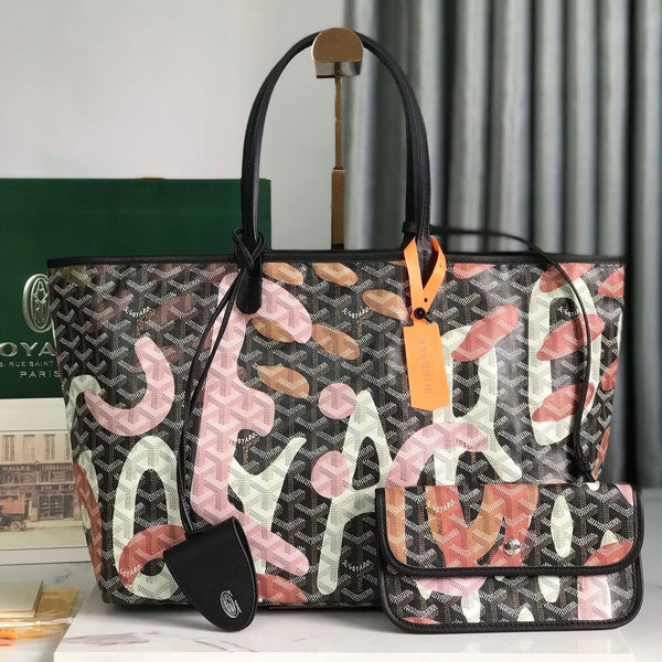 BORSA SAINT LOUIS PM 34 IN TELA GOYARDINE CAMOUFLAGE ROSA LETTRES
