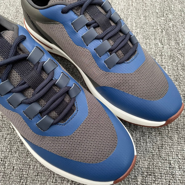 LP BRUNELLO SNEAKERS MULTI-GRIGIO E NAVY IN VITELLO MESH