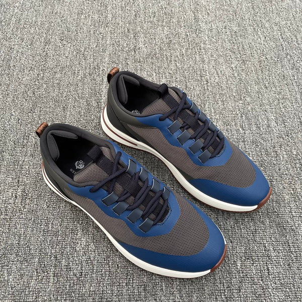 LP BRUNELLO SNEAKERS MULTI-GRIGIO E NAVY IN VITELLO MESH
