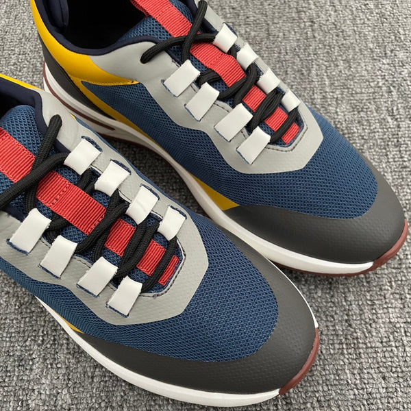 LP BRUNELLO SNEAKERS MULTI - VITELLO A RETE ANTRACITE E NAVY