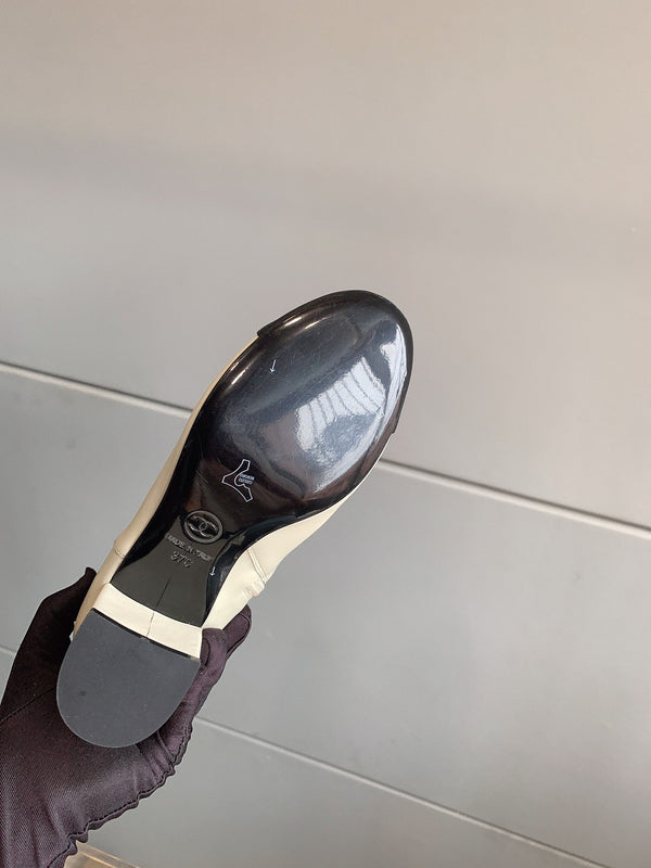 Stivaletti con punta quadrata CC 70mm Bianco Nero Pelle bovina 464566