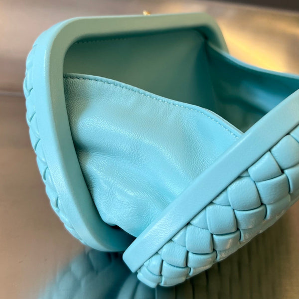 KNOT 20 IN PELLE DI AGNELLO BLU PASTELLO