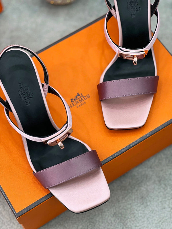 hm glamour 95 tessuto di seta viola chiaro pelle di vitello nera