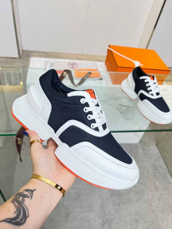 GIGA SNEAKER IN PELLE DI VITELLO BLU CARBONE