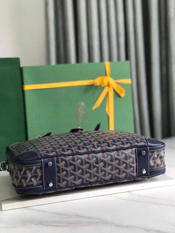 PORTADOCUMENTI AMBASSADE 35 IN TELA GOYARDINE BLU MARINO