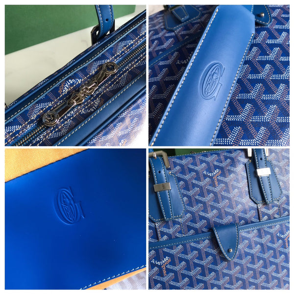 PORTADOCUMENTI AMBASSADE 35 IN TELA GOYARDINE BLU ZAFFIRO