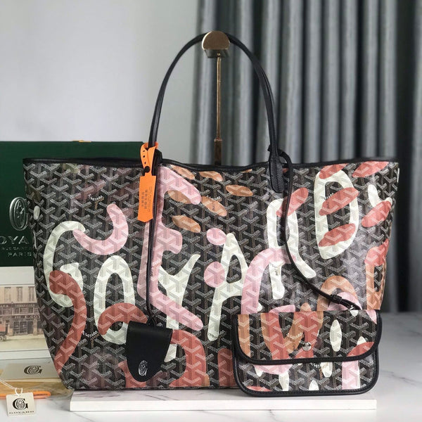 BORSA SAINT LOUIS GM 40 IN TELA GOYARDINE CAMOUFLAGE ROSA LETTRES