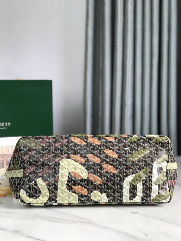 BORSA SAINT LOUIS GM 40 IN TELA GOYARDINE CAMOUFLAGE VERDE LETTRES