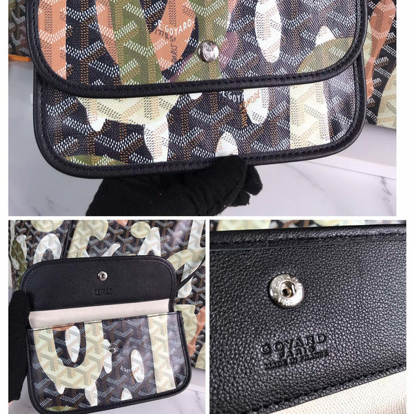 BORSA SAINT LOUIS GM 40 IN TELA GOYARDINE CAMOUFLAGE VERDE LETTRES