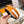 HM FOCUS BUCKLE & REVERSIBLE BLACK AND ORANGE LEATHER STRAP 13MM GOLD HARDWARE
