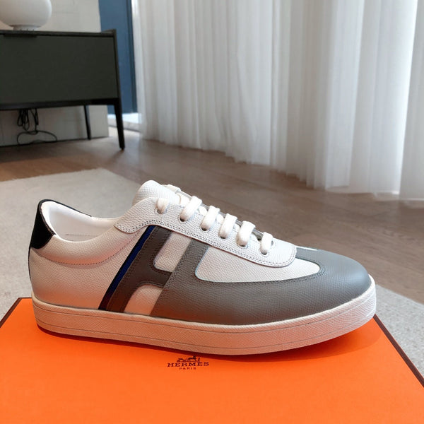 SNEAKER HM BOOMERANG BIANCO MIX GRIGIO MIX PELLE DI VITELLO NERA