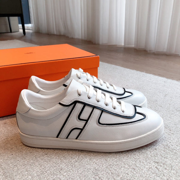 HM BOOMERANG SNEAKER BLACK AND WHITE CALFSKIN