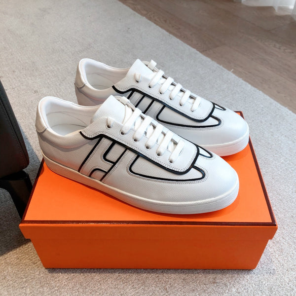 HM BOOMERANG SNEAKER BLACK AND WHITE CALFSKIN