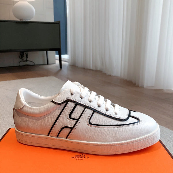 HM BOOMERANG SNEAKER BLACK AND WHITE CALFSKIN