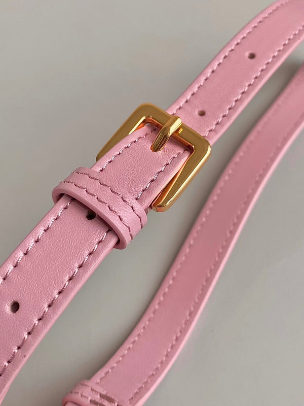 BORSA MISS CARO 17 CON CATENA IN PELLE DI AGNELLO ROSA SCURO