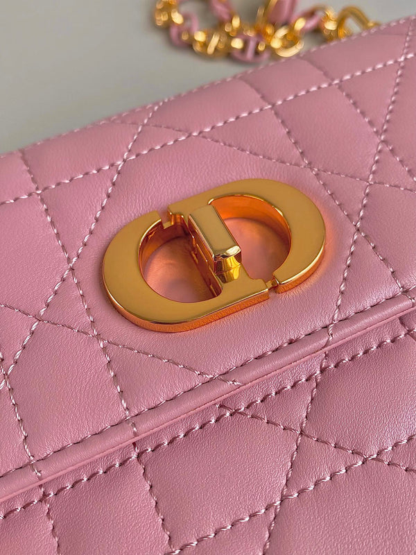 BORSA MISS CARO 17 CON CATENA IN PELLE DI AGNELLO ROSA SCURO