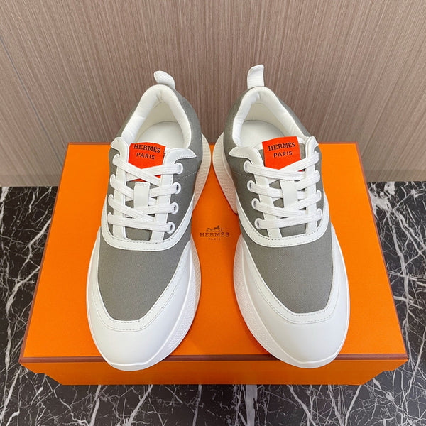 HM Giga 50 Sneaker Grey Canvas White Goatskin Orange