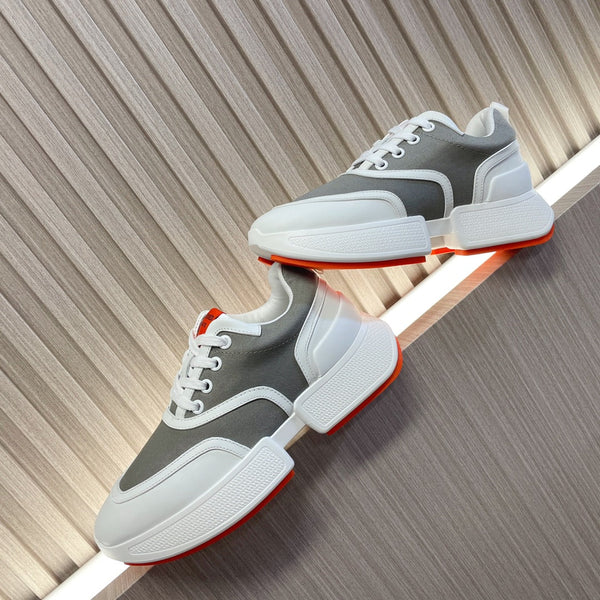 HM Giga 50 Sneaker Grey Canvas White Goatskin Orange