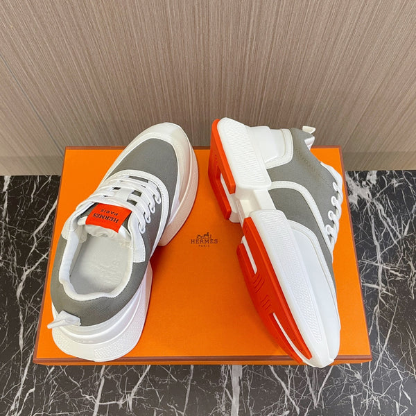 HM Giga 50 Sneaker Grey Canvas White Goatskin Orange