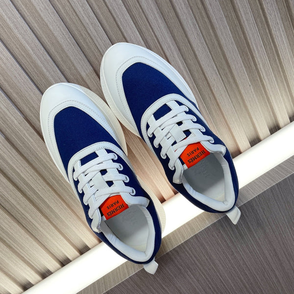 GIGA SNEAKER NAVY MIX PELLE DI VITELLO BIANCA