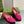 BLONDIE LOGO-PLAQUE LOAFERS IN FUSCIA PINK SUEDE