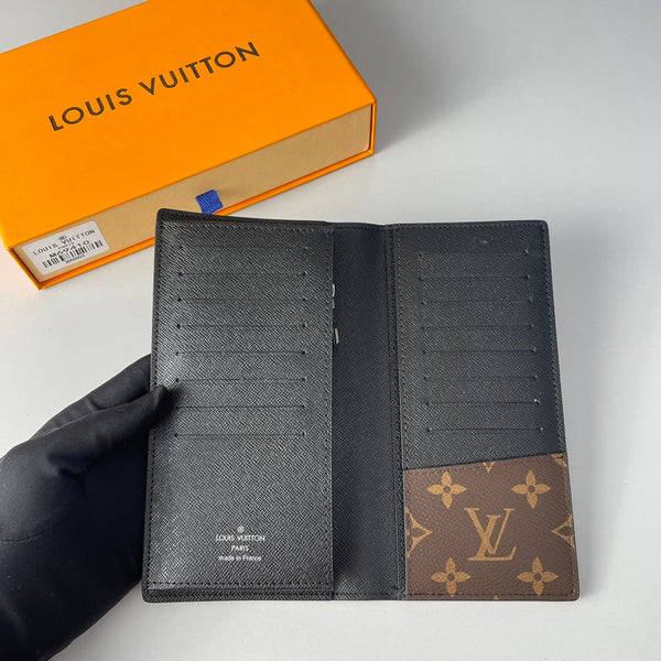 Portafoglio LV M69410 Brazza in tela monogramma e pelle di mucca 221642