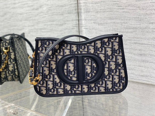 BORSA HOBO SIGNATURE 23 IN PELLE DI AGNELLO CON FANTASIA BEIGE NERA