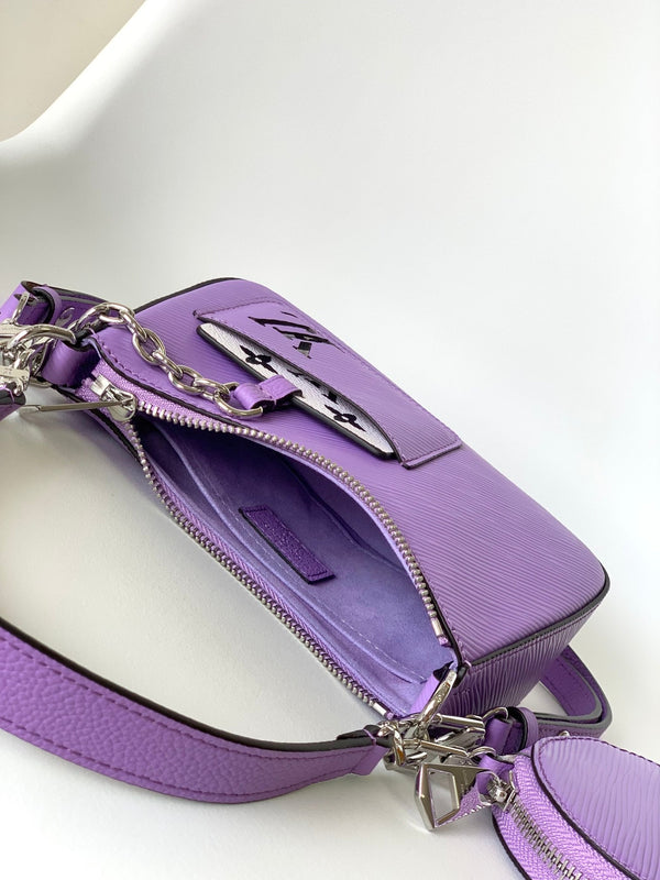 LV Marellini 19cm Viola Epi Grain Pelle di Vacchetta Metallo HW