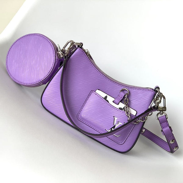 LV Marellini 19cm Viola Epi Grain Pelle di Vacchetta Metallo HW