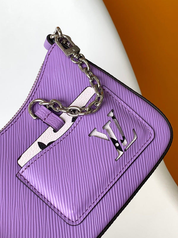 LV Marellini 19cm Viola Epi Grain Pelle di Vacchetta Metallo HW
