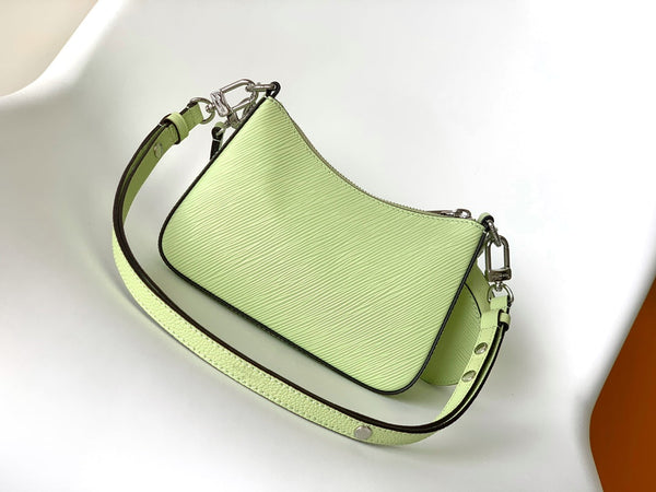 LV Marellini 19cm Pelle bovina Epi Grain verde Metallo HW