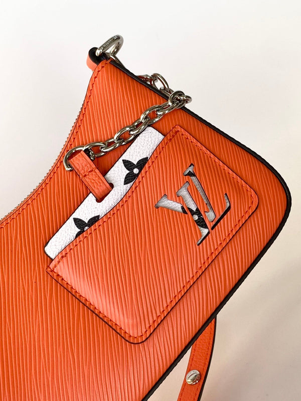 LV Marellini 19cm Arancione Epi Grain Pelle di Vacchetta Metallo HW